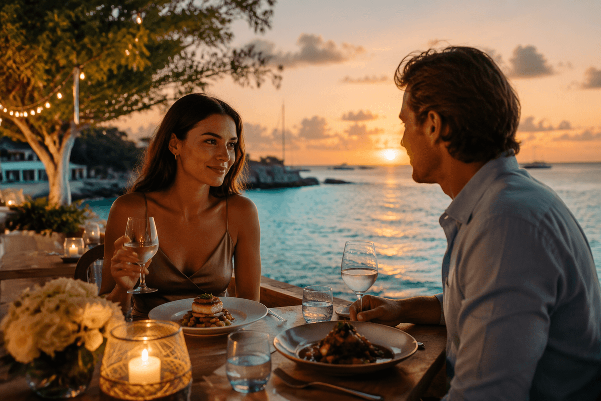 Day 4 Romance dial-up—Must: couples dinner; Optional: spa; Skip: screens.